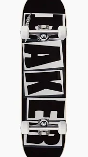 BAKER Skateboards Brand Logo Black Complete Skateboard 8.25