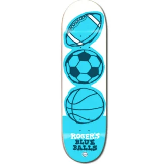 Roger Blue Balls Shaped Green 8.12" Skateboard Deck