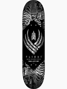 Powell Peralta Skeleton Silver Foil FLIGHT Skateboard Deck - 8.25 K26