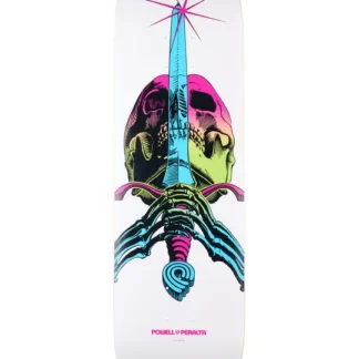 Powell Peralta Skull & Sword Skateboard Deck Lime Fade / White - Shape 246 - 9 x 32.95