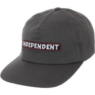 Independent Bar Logo Snapback Unstructured Hat Cement OS Unisex