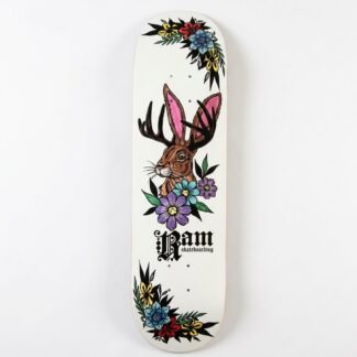 Ram Skateboards White Jackalope 7.75" Skateboard Deck